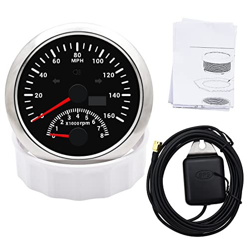 Kaolali 85Mm Gps Speedometer 0-160Mph With Tachometer Gauge 0-8000Rpm For Car Boat Motorcycle Marine Truck Speed Meter #TOP7