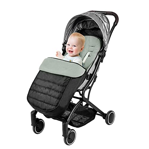 ITODA Universal Baby Stroller Sleeping Bag Pushchair Footmuff Bunting Bag Stroller Liner Buggy Padded Waterproof Windproof Cold-Proof Detachable Pram Foot Cover