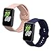 kwmobile Straps Compatible with Samsung Galaxy Fit 3 Straps - 2x Replacement Silicone Watch Bands - Dark Blue/Dusty Pink
