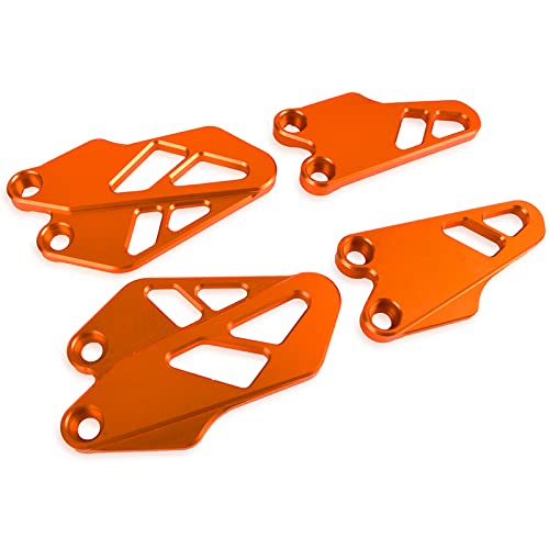 MZ-STORE Motorrad CNC Aluminium Vorne und Hinten Fußrastenschutz Fersenschutz für DUKE 125 250 390 2017 2018 2019-Orange