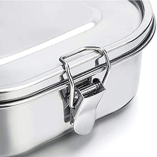 Contenitore per Il Pranzo in Acciaio Inossidabile, Bento a 3 Scomparti per Sandwich e Due Lati, Contenitore per Alimenti da 1400 ml