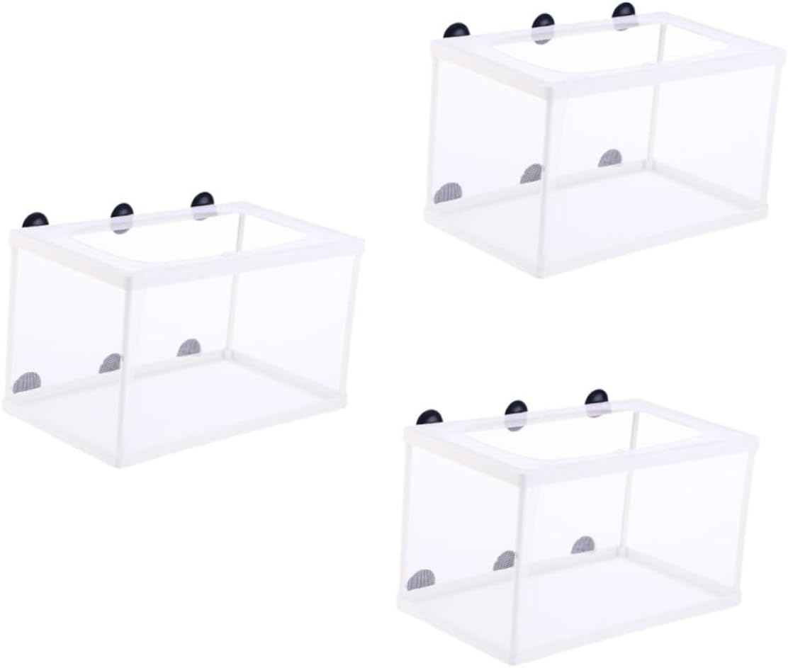 Happyyami 3pcs Fish Breeding Net Incubator Cup for Aquarium Safe Mesh Hatchery for Fry and Fish Easy to Assemble and Practical Breeder Box