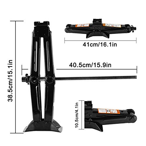 everbest4u Scissor Jack 2T Car Scissor Jack with Hand Crank Portable RV Stabilizers for Sedan and Coupe - Thumbnail 2
