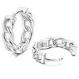 💫 PENDIENTES DE PLATA 925 💫 Los cadena bordillo pendientes de aro de plata 925 son la mejor opción para oídos sensibles, hipoalergénicos, sin plomo, sin níquel, modernos y clásicos, los pendientes de diseño simple son elegantes y generosos, las varillas de plata 925 garantizan una conexión estable, fácil ajuste. Apto para todos los estilos y ocasiones, elegante y clásico.