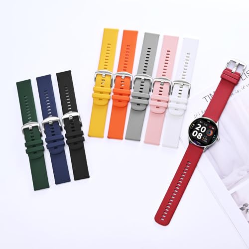 Anbeer Silicone Watch Band 24mm Quick Release Rubber Watch Straps for Men Women,Black Stainless Steel Buckle - Image 6