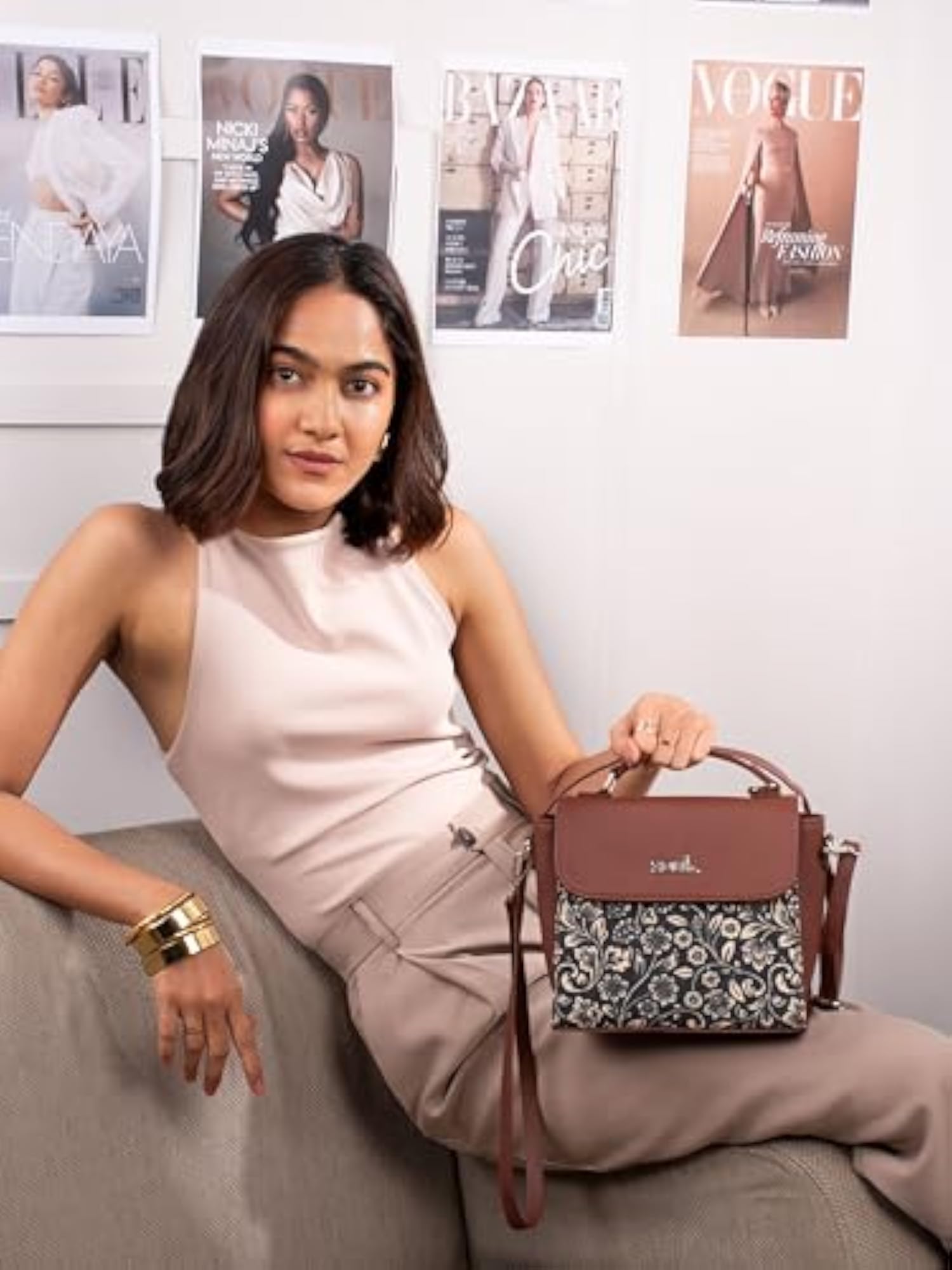 Statement Sling Bag with Handle for Women
