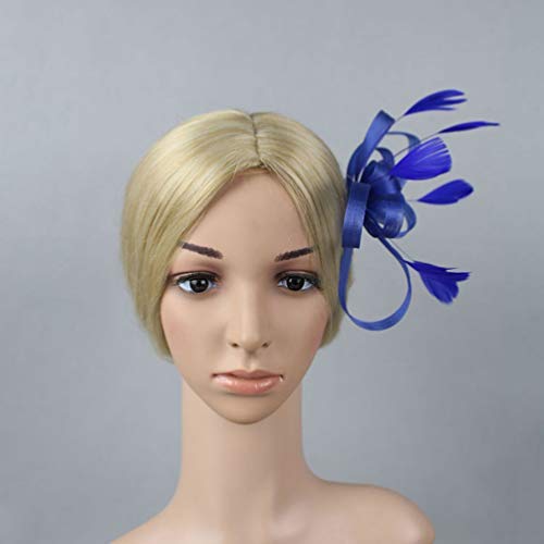 LALAFINA Flower Fascinator Hair Clip Fascinators Weddings Hair Clip Cocktail Tea Party Hair Barrettes Bridal Wedding Costume Hair Accessories for Women (Blue) - Image 4