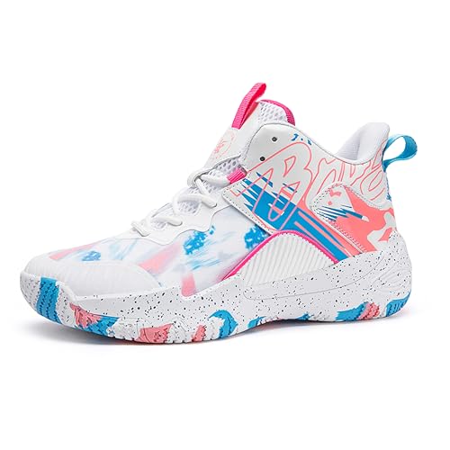 Image of Men's High-Top Basketball Shoes Anti-Slip and Wear-Resistant Soles Running Shoes Graffiti Design Fashionable Sports Shoes