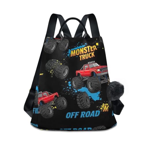 Sac à dos Monster Trucks noir pour femme avec fonction antivol pratique