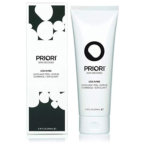 Priori Skincare 2xfoliant Peel + Scrub for Face and Body Lactic Acid Retinol Vitamin C, E At-Home Microdermabrasion Anti-Irritant Dermatologist Tested 6.8 fl oz Cover