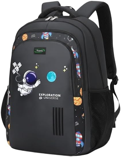 Waterproof Polyester 35 L School Backpack With Pencil/Staionery Pouch School Bag Class 1 to 8 Daypack Picnic Bag For School Going Boys & Girls(RR_Black_Space_Ranger_B)