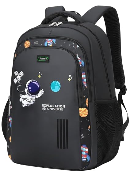 Frantic Waterproof Polyester 35 L School Backpack With Pencil/Staionery Pouch School Bag Class 1 to 8 Daypack Picnic Bag For School Going Boys & Girls(RR_Black_Space_Ranger_B) Frantic Waterproof Polyester 35 L School Backpack With Pencil/Staionery Pouch School Bag Class 1 to 8 Daypack Picnic Bag For School Going Boys & Girls(RR_Black_Space_Ranger_B)
