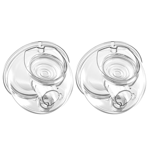 PDFans Wearable Breast Pump Parts Milk Collector Cup Flange 24mm Compatible with Momcozy/TSRETE S9/S10/S12 Breast Pump Replacement Parts Accessories, 2 Sets, Extra Duckbill Valve&Silicone Diaphragm