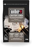 Weber Anzündwürfel (22 Stück), zum Entzünden von Holzkohle & Briketts, einfache Handhabung, ohne Geruchsbildung oder unangenehmen Beigeschmack, umweltverträglich & sicher (17945)
