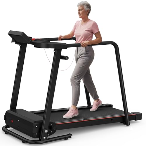 Treadmill for Seniors Extended Long Handrails for Balance &