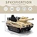 TOBBI 24V Electric Kids Ride on Tank Car with Remote Control for Toddlers, 360°Spin Off-Road Fighting Military Vehicle with Missiles, Battery Powered Toy for Boy&Girl to Drive Age 4-8