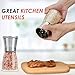 Ebaco Original Stainless Steel Salt or Pepper Grinder - Top Spice Mill with Ceramic Blades, Brushed Stainless Steel and Adjustable Coarseness By Pepper Grinder （Single Package）