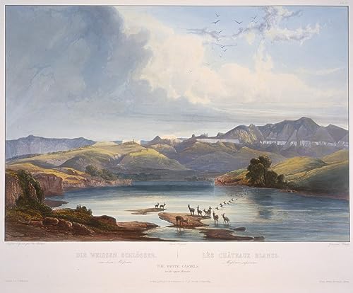Affiche toile Karl Bodmer les châteaux blancs du haut Missouri pour salon 60x90cm