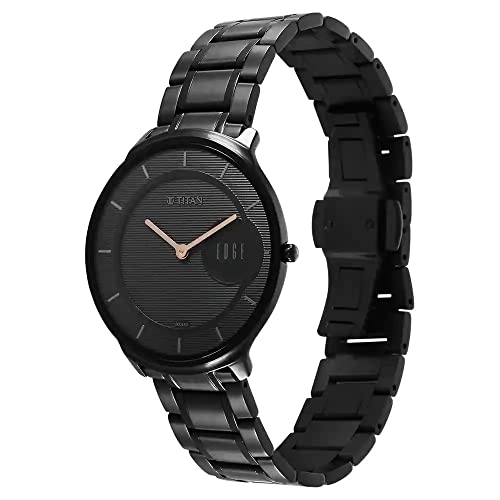 Titan Edge Metal Black Dial Analog Stainless Steel Strap watch for Men-NS1843NM03 - Image 2