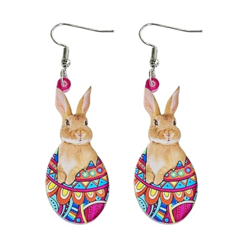Easter Earrings Acrylic Cute Bunny Rabbit Egg Spring Flower Dangle Drop Earrings Easter Holiday Gifts for Women-B
