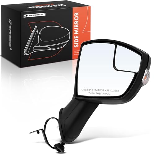 A-Premium Passenger Side Power Door Mirror - Compatible with Ford EcoSport 2018 2019 2020 2021 2022 - Non-Heated Manual Folding Black Outside Rear View Mirror w/Turn Signal - Replace# GN1Z17682C