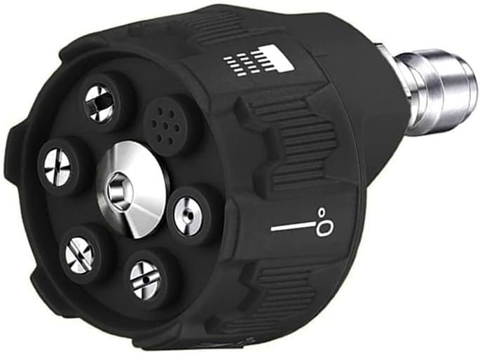 6-in-1 Adjustable Pressure Washer Nozzle 1/4 Inch Quick Connect Spray Tip 4000 PSI High Pressure Cleaning Machine Attachment for Efficient Washing（Black）