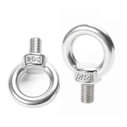 Image of M14 Stainless Steel Lifting Ring Eye Bolts Screw Pack of 2