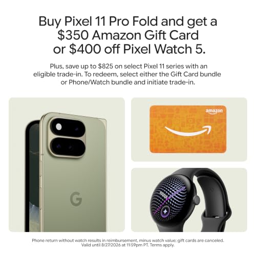 Image of Google Pixel 11 Pro Fold - Olive - 512 GB with $350 Amazon Gift Card