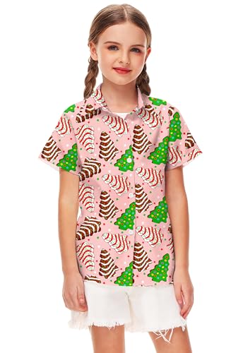 Image of Remimi Unisex Kids Halloween Shirt Boys Pumpkin Ghost Shirts Hawaii Button Up Tops 5-14 Years