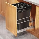 Biboraya 40 QT Pull Out Trash Can Under Cabinet with Soft-Close Slides,Door Mounting Slide Out Garbage Can Kit for Kitchen,Garbage Can Not Included, Requires Minimum Cabinets Opening 13
