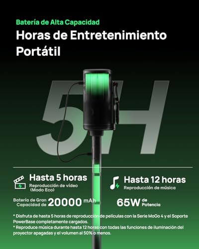 Miniatura 3 de Xgimi Powerbase Soporte Para Mogo 4 Series, Soporte 2en1 Con Batería , 5h Video 12h Música Uso Con Proyector, Montaje Rápido, Ligero, Portátil Y Estable