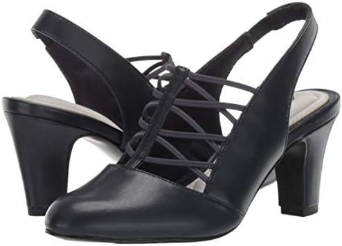 Easy Street Women's Berry Slingback Dress Shoe on Tapered Heel Pump, Navy, 6 N US | Image 6
