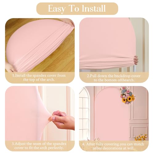 Dusty Pink Arch Backdrop Cover 6FT, Pink Arch Covers Stretchy Backdrop Spandex for Wedding Party Birthday Bridal Baby Shower by Little Funny - Used condition - Image 3