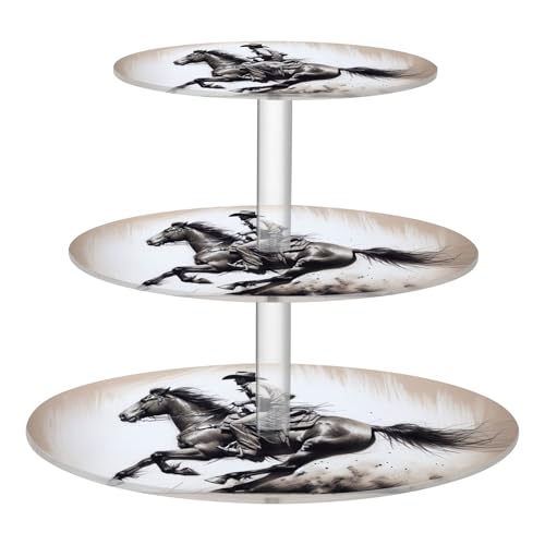 PYBUG Cowboy 3 Tier Acrylic Cupcake Stands Tower,Dessert Table Display Set for Tea Party,Wedding,Birthday, Baby Shower