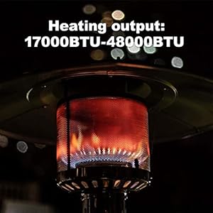 Legacy heating 88 inch patio heater 47000 btu standing heater with wheels stainless steel burner gas propane patio heater for outdoor garden use porch party deck  urban country home decor