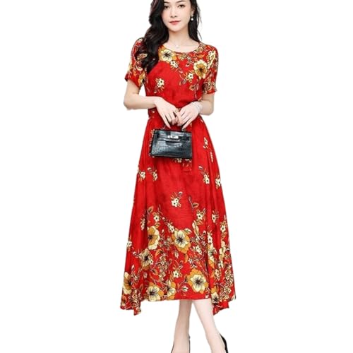 Robe d'été femme fluide col rond anti-chaleur style élégant