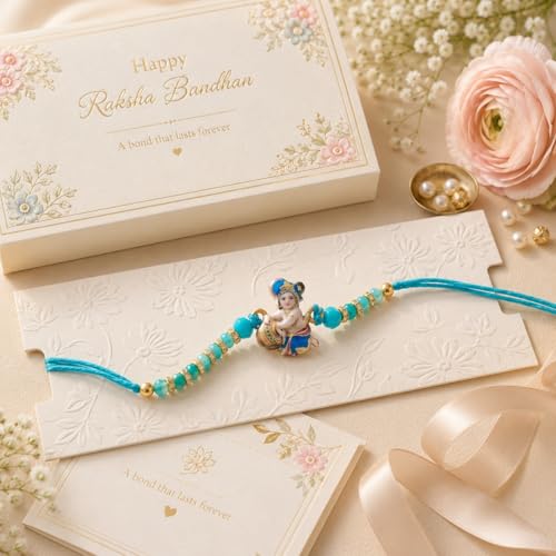 Image of rakhi gift | Rakhi for Brother | Premium Raksha Bandhan Gift Combo with Fridge Magnet, Roli Chawal & Card | Rakhi Gift Hamper Raksha Bandhan Gift |Gift Pack