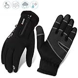 handschuhe wasserdicht damen WASSERDICHT WINDDICHTE HANDSCHUHE OUTDOOR ANTI-SLIP UND SICHER : Die Oberfläche der Fahrradhandschuhe besteht aus hochdichtem Nylongewebe, PU-Leder und Fleece. Die Innenschicht hat eine wasserdichte Beschichtung aus SBR-Verbundmaterial und eine rutschfeste Beschichtung. (Ein Teil des Handrückens ist wasserdicht, der Handflächenbereich nicht) es hält es trocken und erhöht die Reibung am Griff des Fahrrads, auch an Regentagen oder verschneiten Tagen