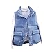 BoxJCNMU Gilet corto da donna invernale Plus Size Gilet imbottito in caldo cotone Gilet senza maniche Cappotto da donna Gilet colloare Blue L