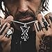 KIRTIJW Satanic Necklace Sigil of Lucifer Pendant Necklace Jewelry for Men 60cm