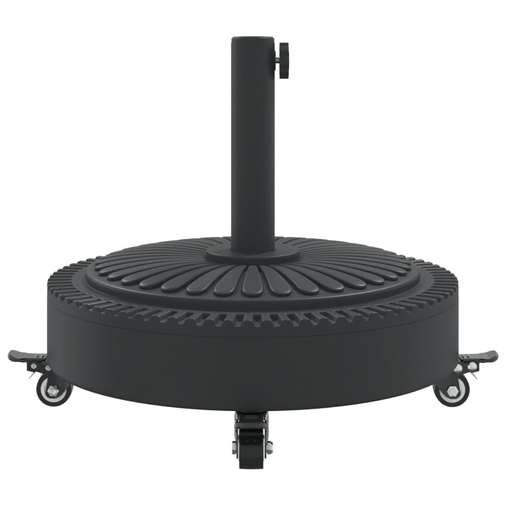 vidaXL Base de Parasol avec Roues pour mâts Ø38 / 48 mm 27 kg Rond, Base de Parasol, Pied de Parasol de terrasse, Porte-Parasol, Support de Parasol