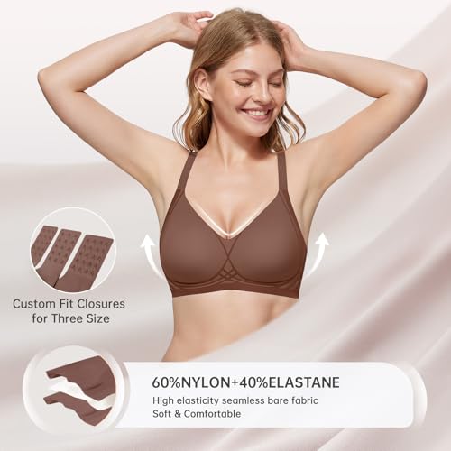 Image of OEAK Women Seamless Bra No Underwire Push Up Anti Sagging Bralettes Everyday Supportive Racerback Bras (32A to 40D /42B)