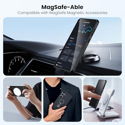 Image of Nillkin Magnetic Shockproof for Samsung Galaxy S25 Plus Case Magsafe, [Military-Grade Protection] [Anti-Scratch & Slip] [Compatible with MagSafe] Slim Case for Galaxy S25 Plus Case, Black
