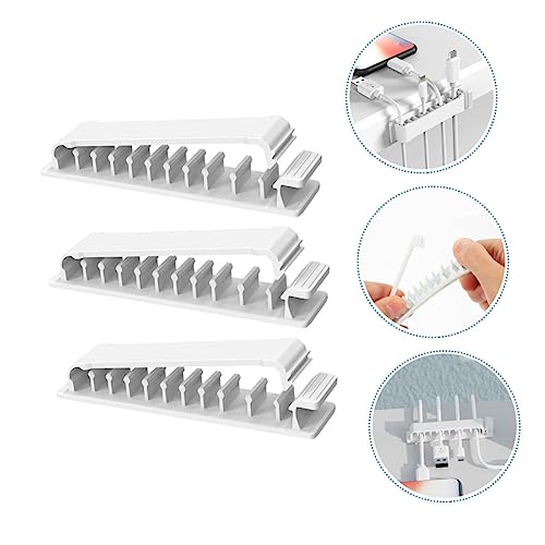 Set de 3 organizadores de cables con clips adhesivos para escritorio miniatura 6