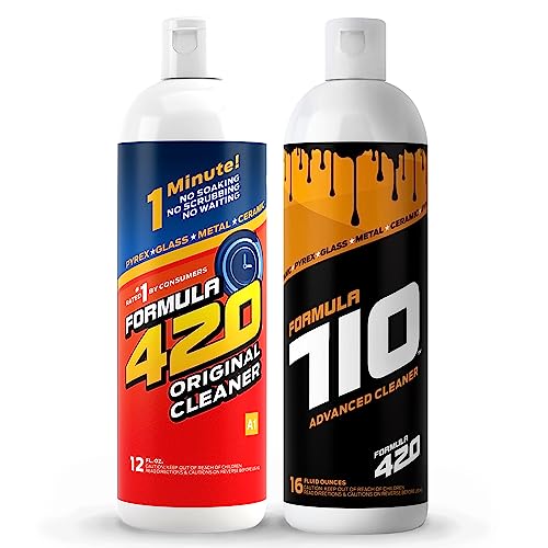 Formula 420 / Formula 710 Variety Pack : 1 Original Glass Metal Ceramic Cleaner 12 Oz. & 1 Formula 710 Advanced Cleaner 16oz (2 Bottles Total)