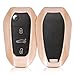 Produktbild kwmobile Autoschlüssel Hülle kompatibel mit Peugeot Citroen 3-Tasten Smartkey Autoschlüssel (nur Keyless Go) - Hardcover Schutzhülle Schlüsselhülle Cover in Metallic Rosegold