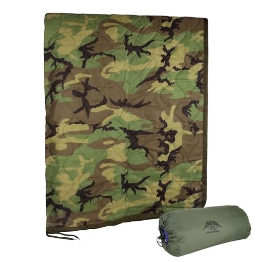 MEDALS OF AMERICA EST. 1976 Woodland Military Poncho Liner Woobie Blanket Nylon
