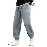 Pantalon de Jogging en Velours côtelé pour Homme, Pantalon Cargo décontracté avec Cordon de Serrage, Taille élastique, survêtement Ample et fuselé ave