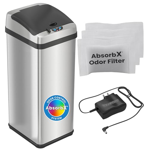 Bote de basura touchless iTouchless 13 gal acero inoxidable