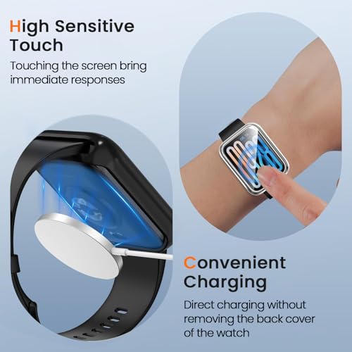 ivoler 3 Stücke Hülle mit Schutzfolie für Xiaomi Smart Band 9 Pro (Nicht für Xiaomi Smart Band 9), Vollständige Abdeckung Stoßfest Schutzhülle Dünne Weiche TPU Displayschutz Case, 2 Klar + 1 Schwarz